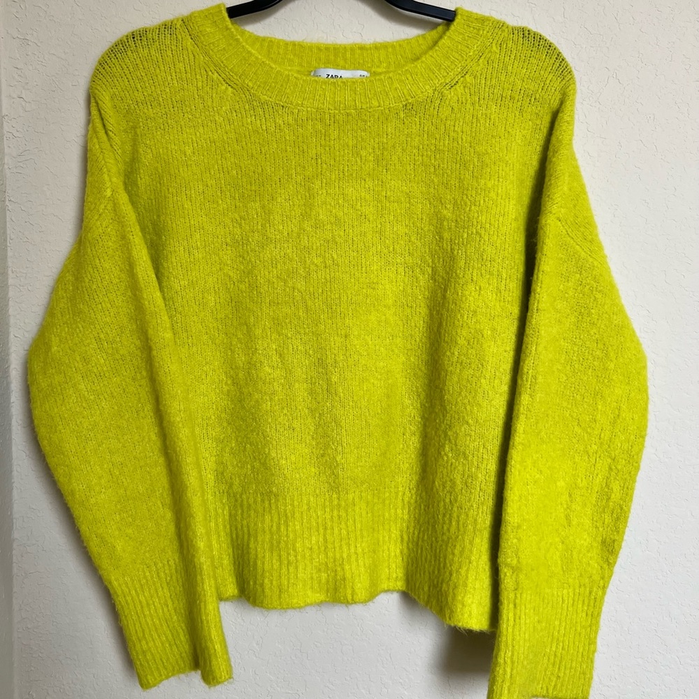 Zara Knit Neon Yellow Sweater